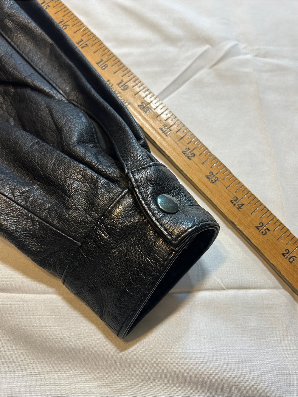 Hudson Leather Genuine Leather Black Shirt Jacket Size Small Vintage Moto - Picture 10 of 10